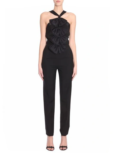 Shop Givenchy Jumpsuit With Sain Bows In Black