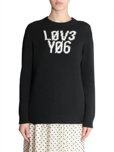 Shop Red Valentino Oversize Fit Sweater In Black