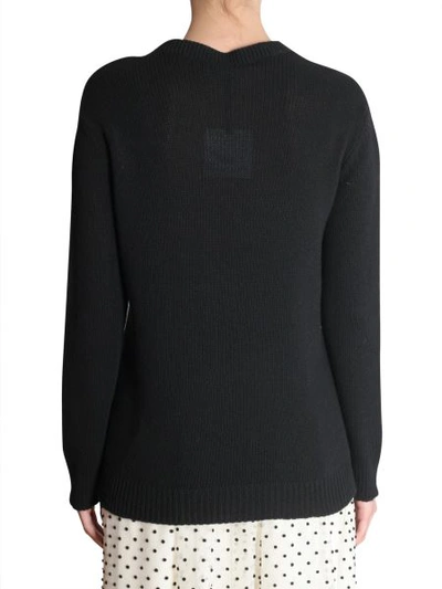Shop Red Valentino Oversize Fit Sweater In Black