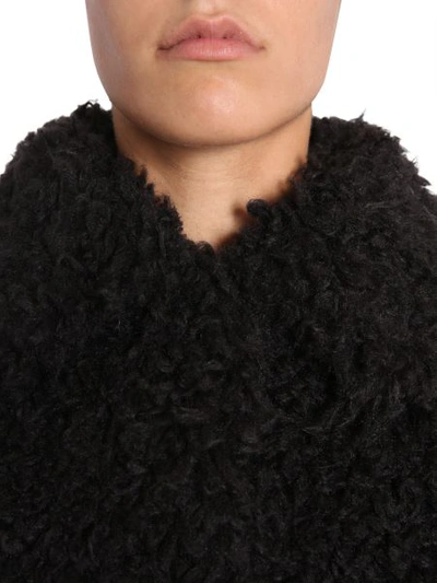 Shop Ainea Eco Shearling Jacket With Studded Belt In Black