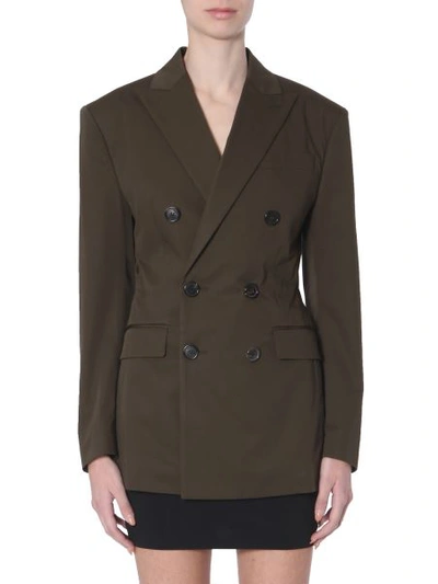 Shop Dsquared2 Double-breasted Jacket In Military Green