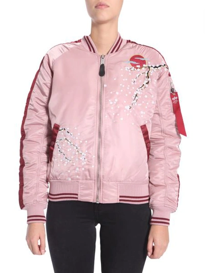 Shop Alpha Industries "souvenier" Bomebr Jacket In Pink