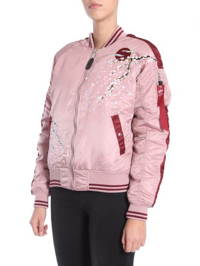 Shop Alpha Industries "souvenier" Bomebr Jacket In Pink