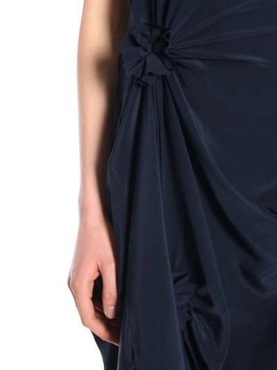 Shop Jw Anderson Asymmetric One Shoulder Dress In Blue
