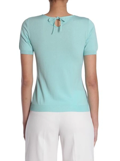 Shop Boutique Moschino Short Sleeve Jumper In Azure