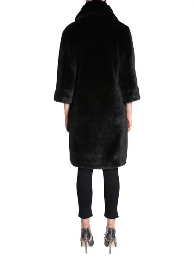 Shop Ainea Eco Fur Coat In Black