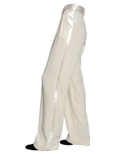 Shop Lanvin Tuxedo Trousers In White