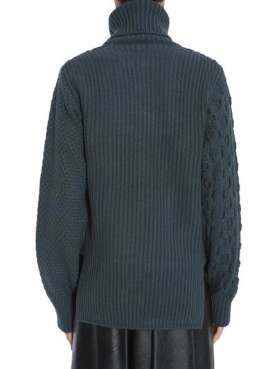 Shop Mm6 Maison Margiela Turtle Neck Sweater In Green