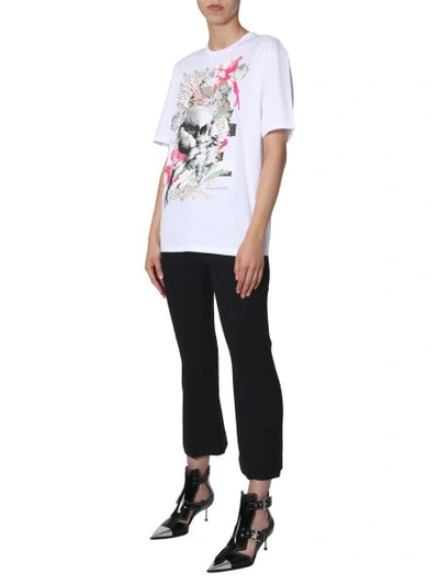 Shop Alexander Mcqueen Gilded Skull Printed T-shirt In White