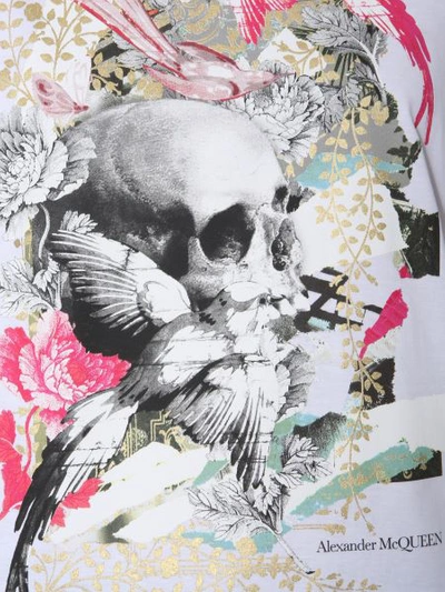 Shop Alexander Mcqueen Gilded Skull Printed T-shirt In White