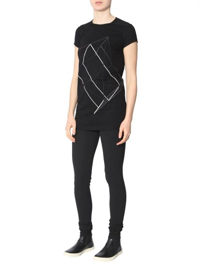 Shop Rick Owens Embroidered T-shirt In Black