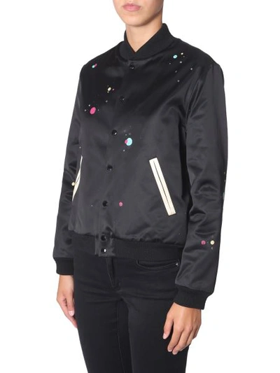 Shop Saint Laurent "varsity" Jacket In Black