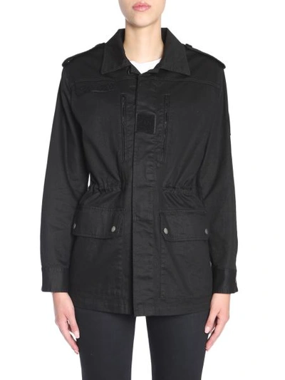 Shop Saint Laurent Military Parka In Black