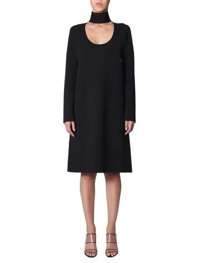 Shop Bottega Veneta High Neck Dress In Black