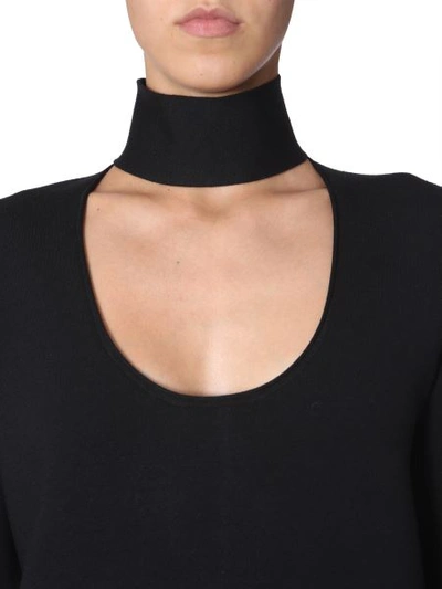 Shop Bottega Veneta High Neck Dress In Black