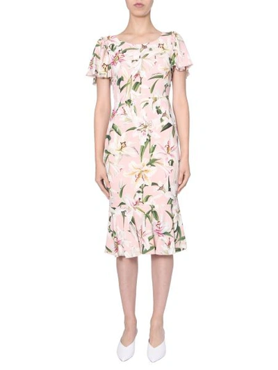 Shop Dolce & Gabbana Longuette Dress In Pink