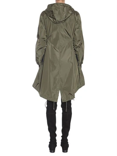 Shop Moschino Parka With Lace-up Detail In Military Green