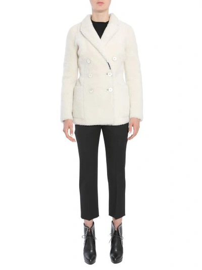 Alexander Mcqueen Double Breasted Coat In White