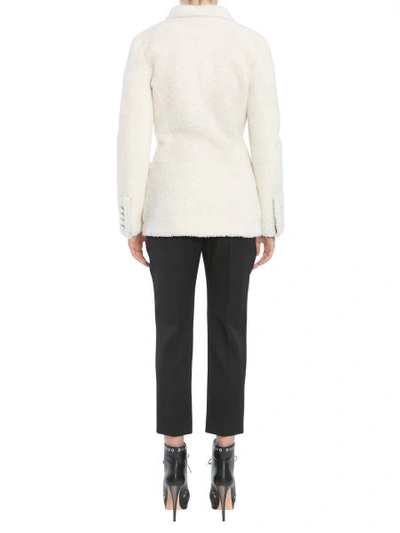 Alexander Mcqueen Double Breasted Coat In White