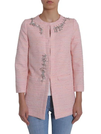 Shop Boutique Moschino Tweed Coat In Pink