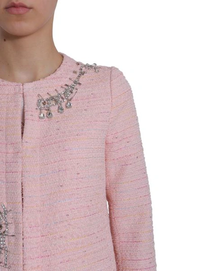 Shop Boutique Moschino Tweed Coat In Pink