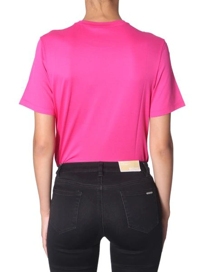 Shop Versace Round Neck T-shirt In Fuchsia