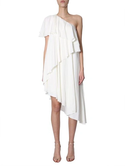 Shop Lanvin Asymmetrical Dress In White