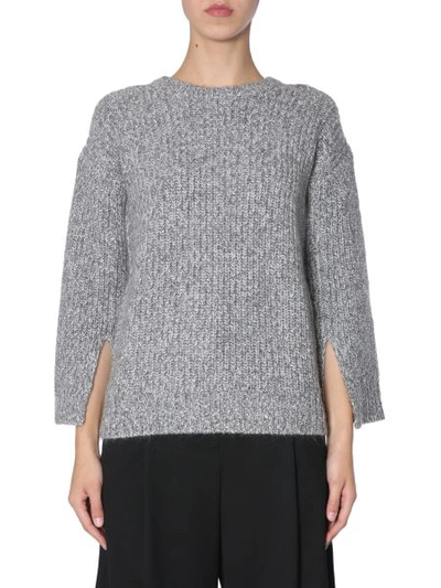 Shop Michael Michael Kors Sweater With Slits On Sleeves In Grey