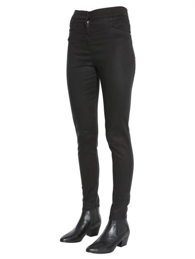 Shop Balmain High Waist Trousers In Black
