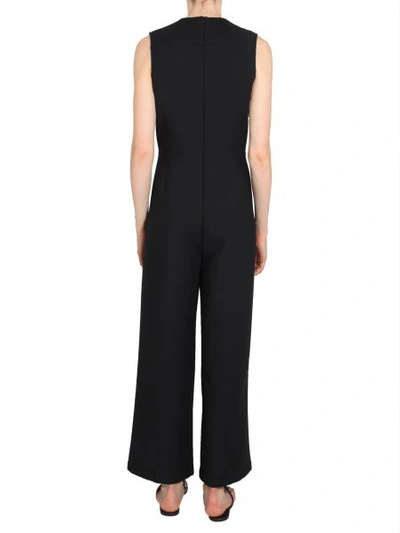 Shop Tory Burch Overalls In Gabardine With Ruches In Black