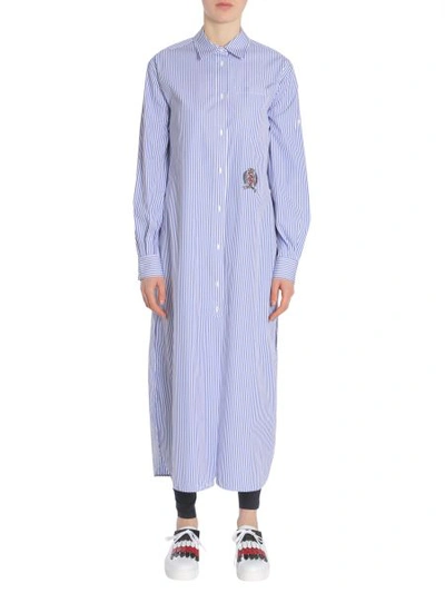 Shop Tommy Hilfiger "ithaca" Shirt Dress In Azure
