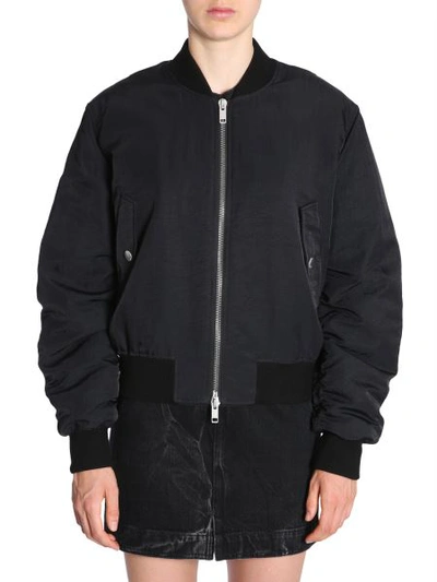 Shop Givenchy 4g Embroidered Bomber Jacket In Crinkled Nylon In Black