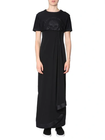 Shop Ben Taverniti Unravel Project Long Silk Dress In Black