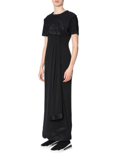 Shop Ben Taverniti Unravel Project Long Silk Dress In Black