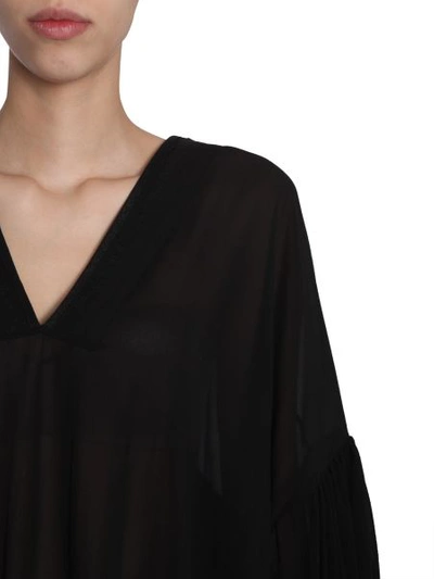 Shop Saint Laurent Long Peasant Blouse In Black