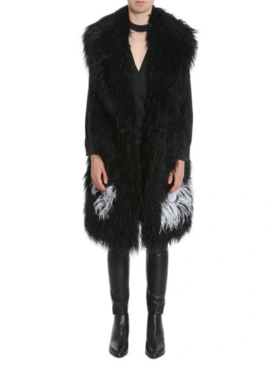 Shop Ainea Feather Eco Fur In Black