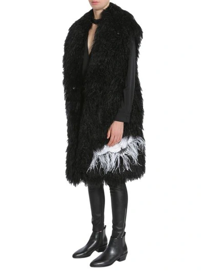 Shop Ainea Feather Eco Fur In Black