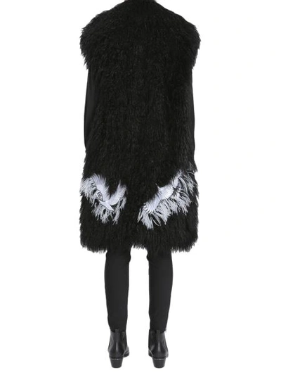 Shop Ainea Feather Eco Fur In Black