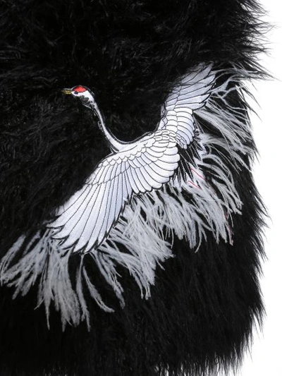 Shop Ainea Feather Eco Fur In Black