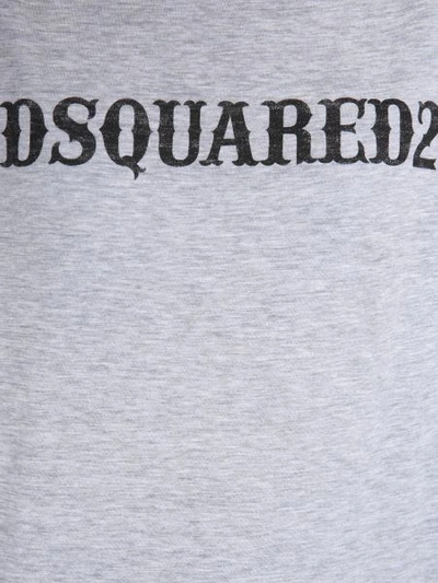 Shop Dsquared2 Logo Printed Leisure Fit Cotton T-shirt In Grey