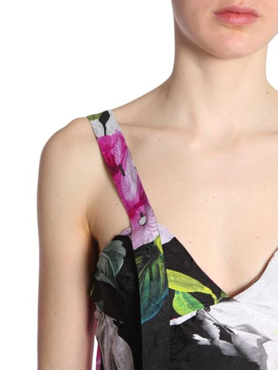 Shop Off-white Silk Dress In Multicolour