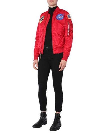 Shop Alpha Industries "ma-1 Vf Nasa" Bomber In Red