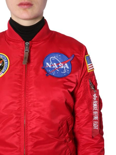 Shop Alpha Industries "ma-1 Vf Nasa" Bomber In Red