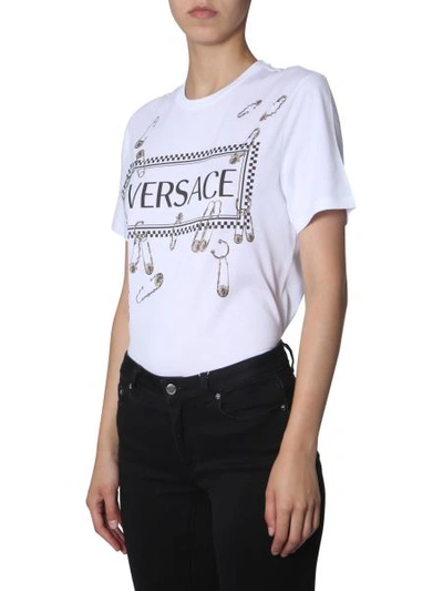 Shop Versace Roundneck T-shirt In White