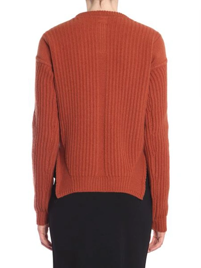 Shop Rick Owens Round Collar Sweater In Brown