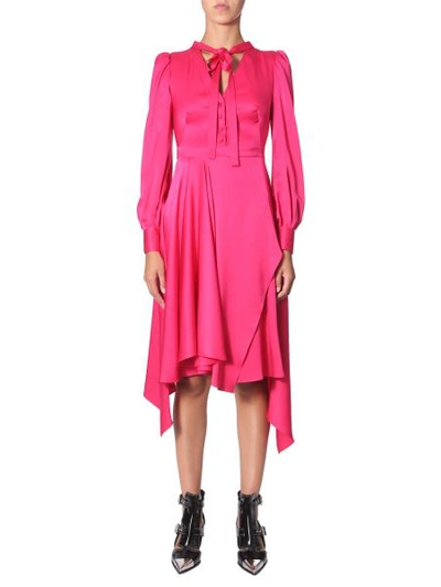 Shop Alexander Mcqueen Draped Dress In Pink