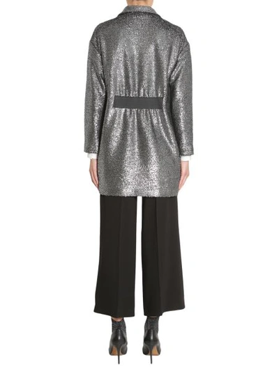 Shop Boutique Moschino Oversize Fit Jacket In Silver