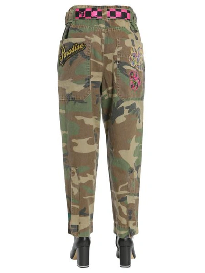 Shop Marc Jacobs High Waist Camouflage Trousers In Military Green