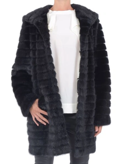 Shop Simonetta Ravizza Hoodied Nelly Mink Fur Coat In Black