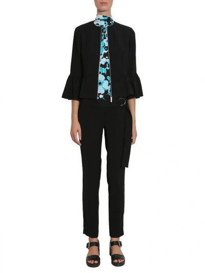 Shop Michael Michael Kors Ruffled Cady Jacket In Black